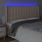 vidaXL Tête de lit à LED Cappuccino 203x16x118/128 cm Similicuir