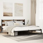 vidaXL Cadre de lit en métal sans matelas chêne fumé 183x213 cm