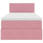 vidaXL Lit de Rangement avec matelas Rose 90 x 190 cm Velours