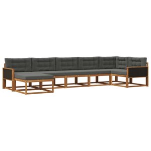 vidaXL Ensemble de canapés d'extérieur 7 pc Naturel et Anthracite