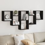 vidaXL Étagère murale noir 159x18x66 cm bois d'ingénierie