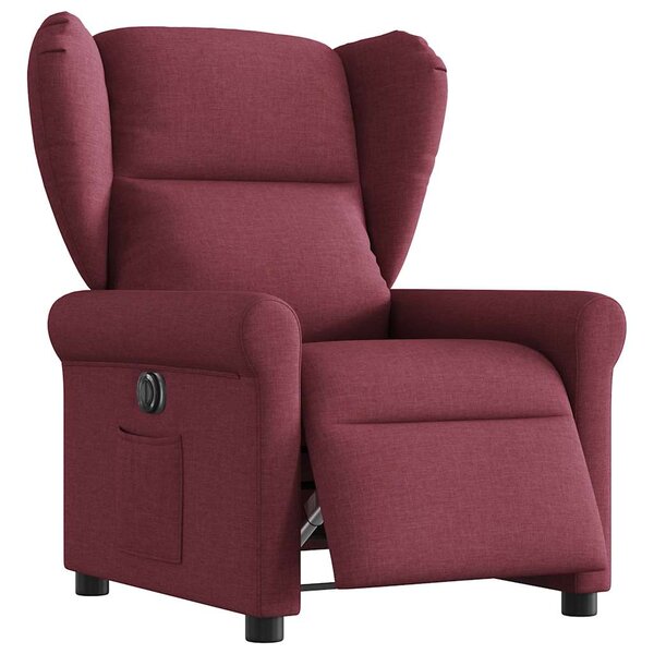 vidaXL Fauteuil inclinable électrique Rouge bordeaux Tissu