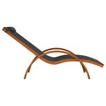 vidaXL Chaise longue avec coussin gris textilène/bois massif peuplier