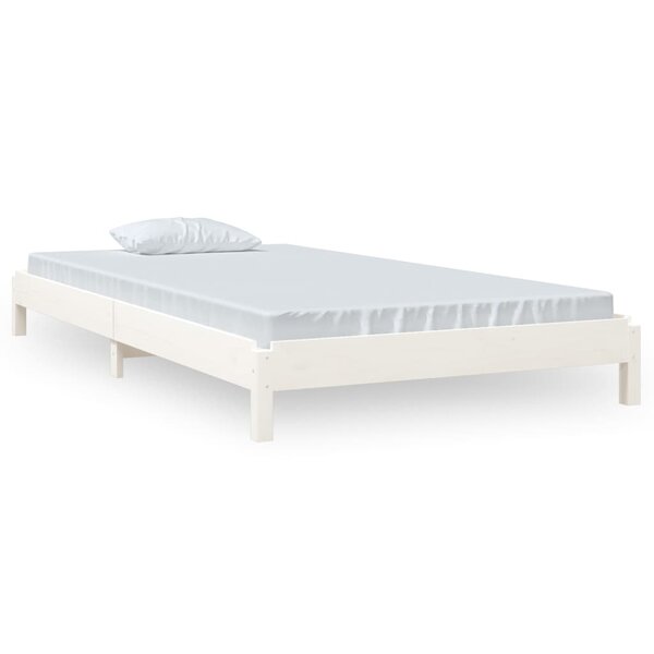 vidaXL Lit empilable Blanc 100x200 cm Bois de pin massif