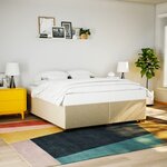 vidaXL Cadre de lit sans matelas crème 200x200 cm tissu