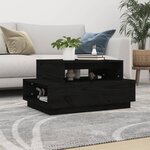 vidaXL Table basse Noir 80x55x40 5 cm Bois massif de pin