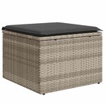 vidaXL Salon de jardin 9 Pièces avec coussins gris clair résine tressée
