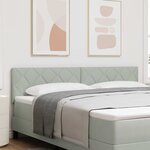 vidaXL Tête de lit en blocs diamant gris clair  180 cm  en velours