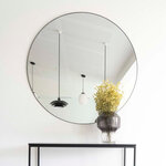 Miroir rond en aluminium avec cadre noir Ø 80 cm