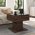 vidaXL Table basse avec LED chêne marron 50x50x45 cm bois d'ingénierie