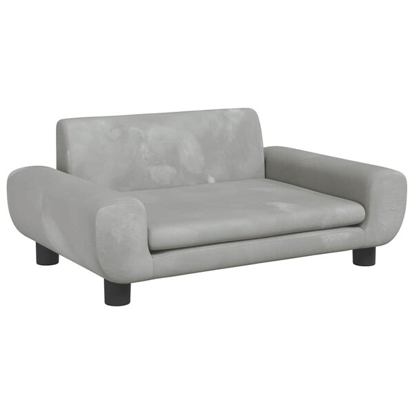 vidaXL Canapé pour enfants gris clair 70x45x33 cm velours