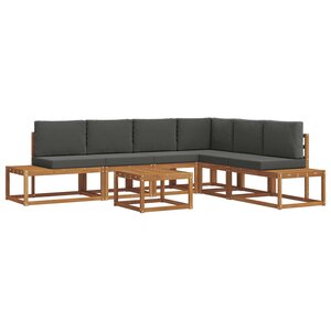 vidaXL 7 pc Ensemble de canapés d'extérieur Naturel et Anthracite