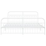 vidaXL Cadre de lit métal sans matelas et pied de lit blanc 183x203 cm