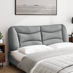 vidaXL Coussin de tête de lit Hvar gris clair 160 cm tissu