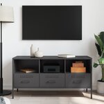 vidaXL Meuble TV noir 100 5x39x50 5 cm acier