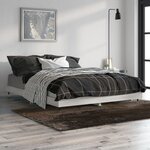 vidaXL Cadre de lit sonoma gris 135x190 cm bois d'ingénierie