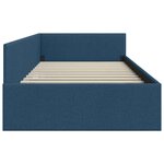 vidaXL Cadre de lit d'angle avec tête de lit Bleu 90 cm x 200 cm tissu