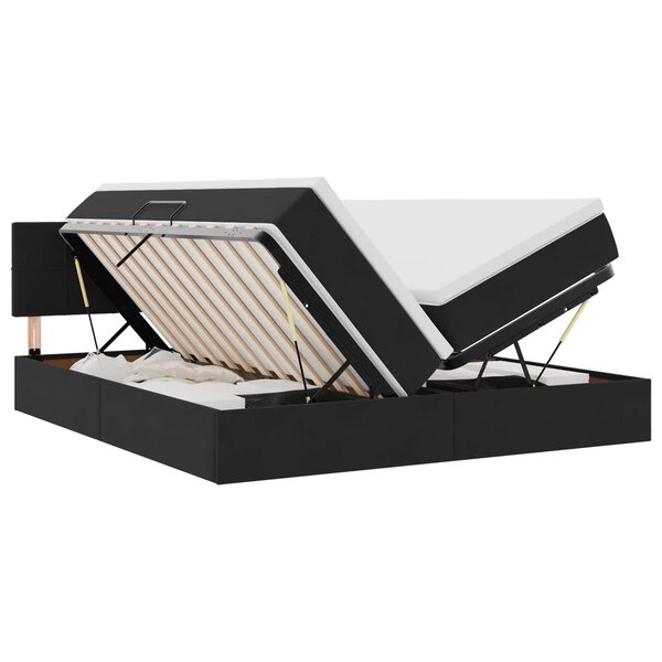 vidaXL Lit de Rangement avec matelas avec stockage Noir 100 x 200 cm