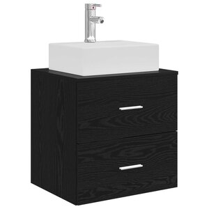 vidaXL Vanité de lavabo mural Chêne noir 49 5 x 41 x 62 5 cm