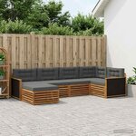 vidaXL Ensemble de canapés d'extérieur 6 Pièces Naturel et Anthracite