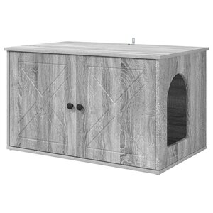 vidaXL Maison pour chat Gris Sonoma 85 x 55 x 50 cm Bois d'ingénierie