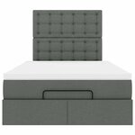vidaXL Cadre de lit ottoman avec matelas gris foncé 120x190 cm tissu