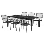 vidaXL Ensemble à manger de jardin 7 Pièces anthracite acier