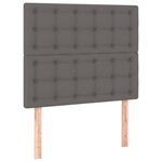 vidaXL Sommier à lattes de lit avec matelas Gris 90x200 cm Similicuir