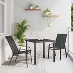 vidaXL Ensemble de salle à manger pour jardin 3 Pièces Noir