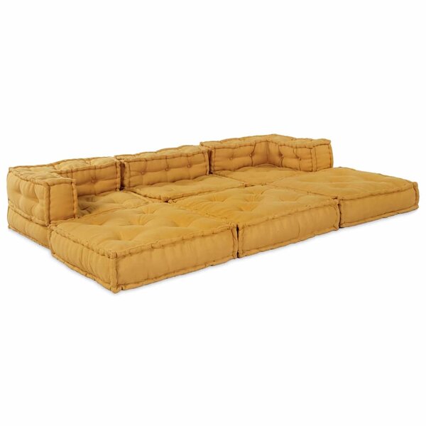 vidaXL Unité de canapé modulaire 3 Pièces Jaune Tissu