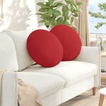 vidaXL Coussins de siège 2 Pièces Rouge Ø50 x 19 cm tissu
