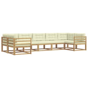 vidaXL Ensemble de canapés d'extérieur 7 pc Blanc et crème