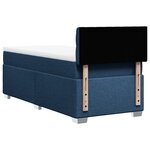 vidaXL Sommier à lattes de lit avec matelas Bleu 90x200 cm Tissu