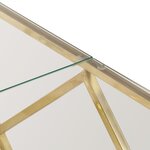 vidaXL Table basse doré acier inoxydable et verre trempé