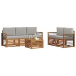 vidaXL Ensemble de canapés d'extérieur 6 pc Naturel et gris clair