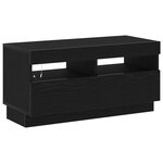 Meuble TV vidaXL avec des lumières LED en chêne noir de 180x35x40 cm en bois d'ingénierie