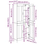 vidaXL Haut Armoire 2 Pièces Chêne noir Bois Aggloméré et Verre