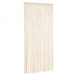 vidaXL Rideau anti-mouches beige et blanc 100x220 cm chenille