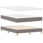 vidaXL Lit à ressorts avec matelas Taupe 140 x 200 cm tissu