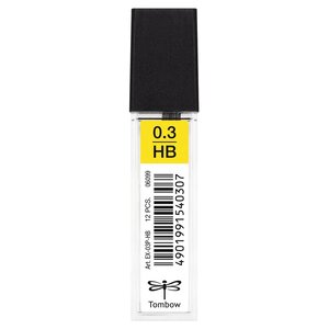 Etui de 12 Mine pour porte-mine pointe calibrée 0 3 mm dureté HB TOMBOW