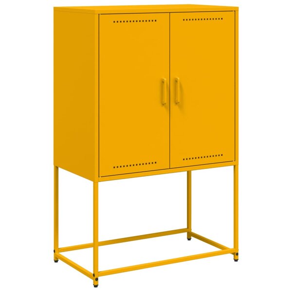 vidaXL Buffet haut jaune moutarde 68 5x38 5x107 cm acier