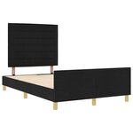 vidaXL Cadre de lit avec tête de lit Noir 160 x 200 cm tissu