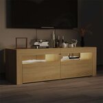 vidaXL Meuble TV avec lumières LED chêne sonoma 120x35x40 cm
