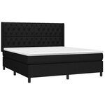 vidaXL Sommier à lattes de lit matelas et LED Noir 160x200 cm Tissu