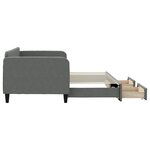 vidaXL Lit de jour avec gigogne et tiroirs gris foncé 90x200 cm tissu