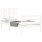 vidaXL Cadre de lit sans matelas blanc 100x200 cm bois massif