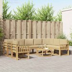 vidaXL Ensemble de canapés d'extérieur 10 pc Blanc et Beige Polyester
