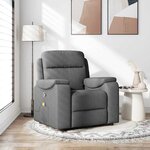 vidaXL Fauteuil de massage inclinable Gris foncé Tissu