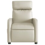 vidaXL Fauteuil de massage inclinable électrique crème similicuir