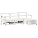 vidaXL Salon de jardin 4 Pièces blanc bois de pin massif